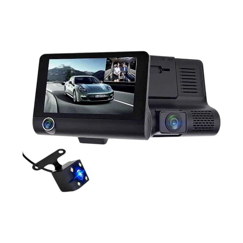 003836 Καταγραφικό αυτοκινήτου με 3 κάμερες - FO-42 - 4" - 003836