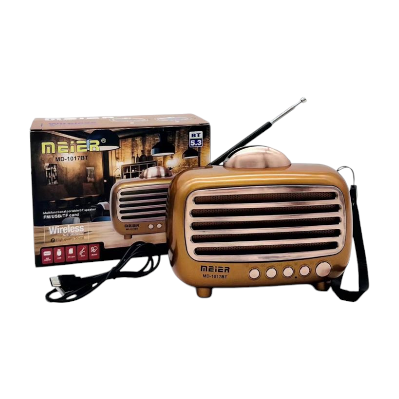 020146-1 Επαναφορτιζόμενο ραδιόφωνο Retro - MD-1017BT - 020146 - Gold