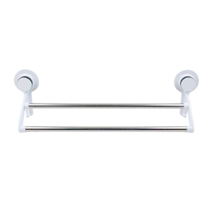 Κρεμάστρα πετσέτας μπάνιου διπλή ράγα με βεντούζες - 59cm - 03471