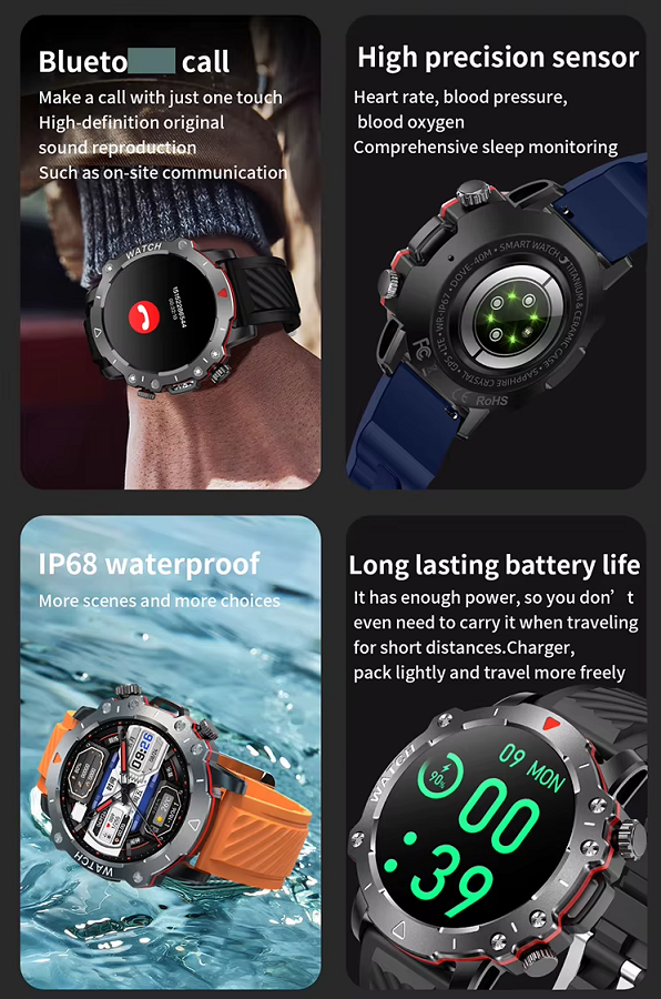 Σετ Smartwatch με 3 λουράκια - LG78 Pro - 064878 - Red