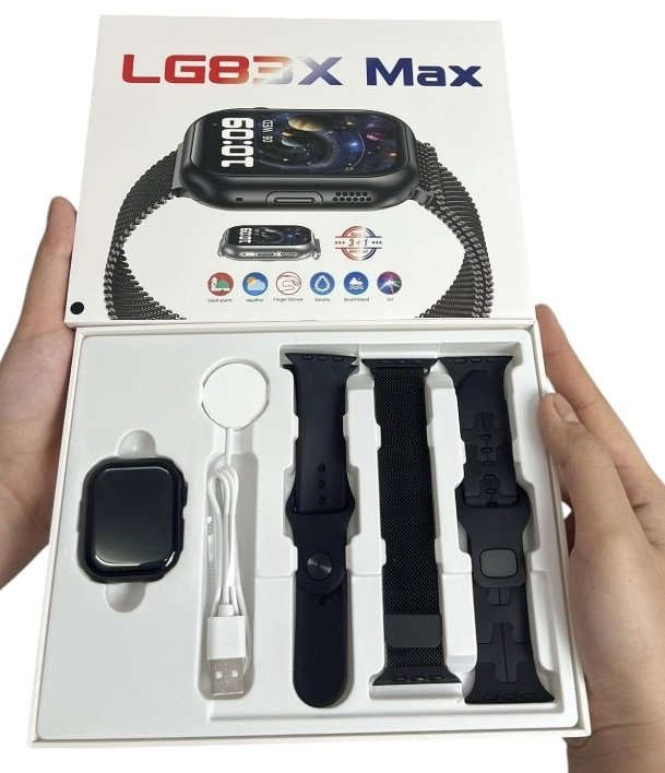 Σετ Smartwatch με 3 λουράκια - LG83X Max - 065196 - Black