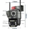 Κάμερα ασφαλείας IP - Triple - WiFi - V380 - 008005