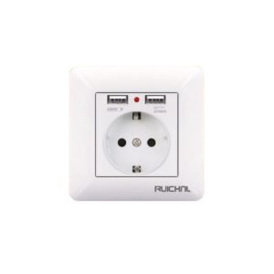 Πρίζα σούκο με 2 θύρες USB - Χωνευτή - 16A - 068509