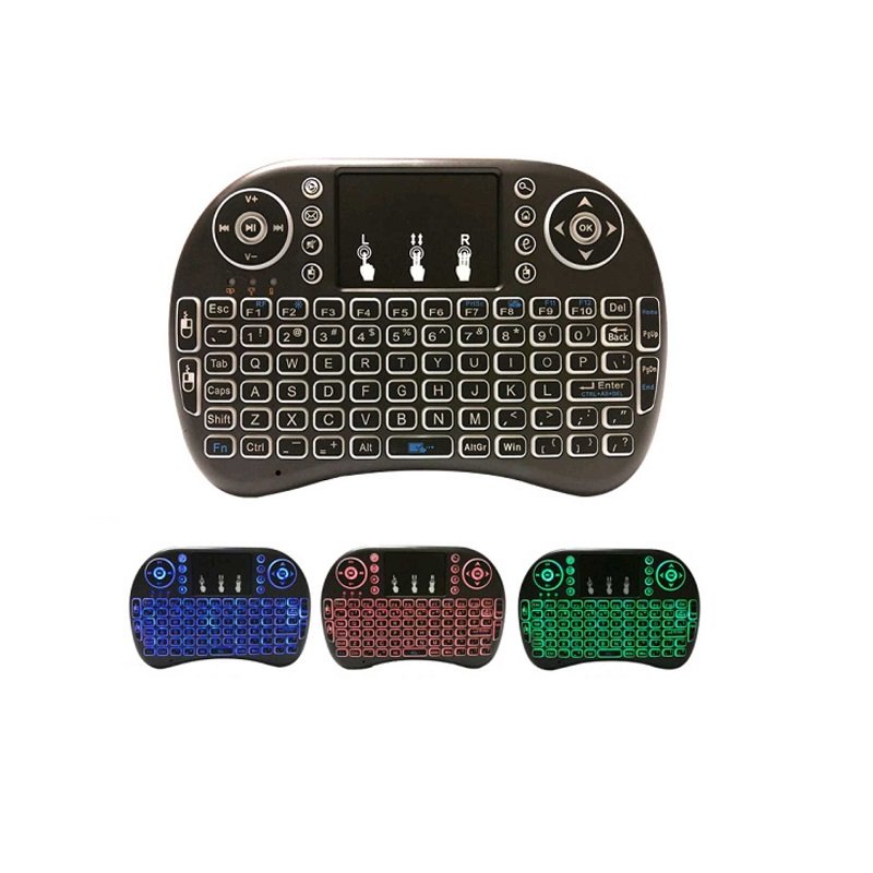 1702_882788-1 Ασύρματο mini πληκτρολόγιο με Αγγλικό Touchpad - i8 - 882788 - Black