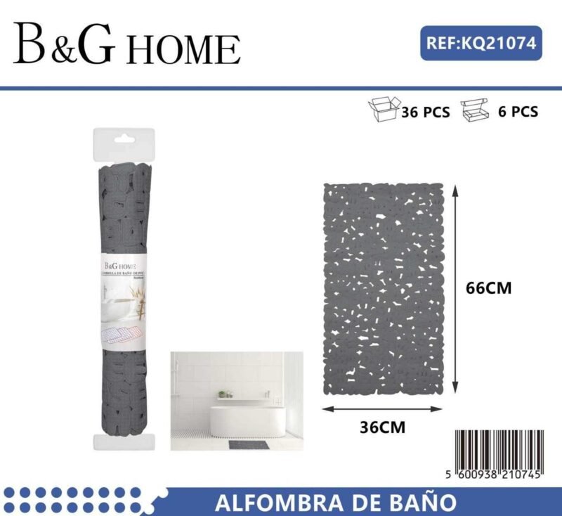 Αντιολισθητικό πατάκι μπάνιου - M0831 - 36x66cm - Grey - 21074
