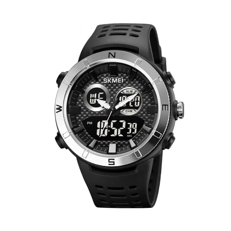 220143_sb Ψηφιακό/αναλογικό ρολόι χειρός - Skmei - 2014 - Silver/Black