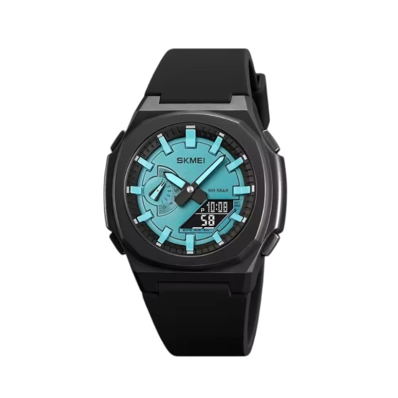 Ψηφιακό/αναλογικό ρολόι χειρός - Skmei - 2091 - Light Blue/Black screen