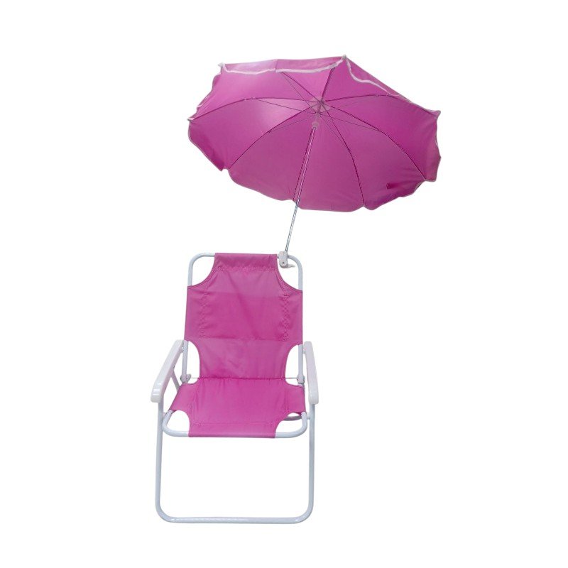241712-1-1 Παιδική πτυσσόμενη καρέκλα camping με ομπρέλα - 1047 - 241712 - Pink