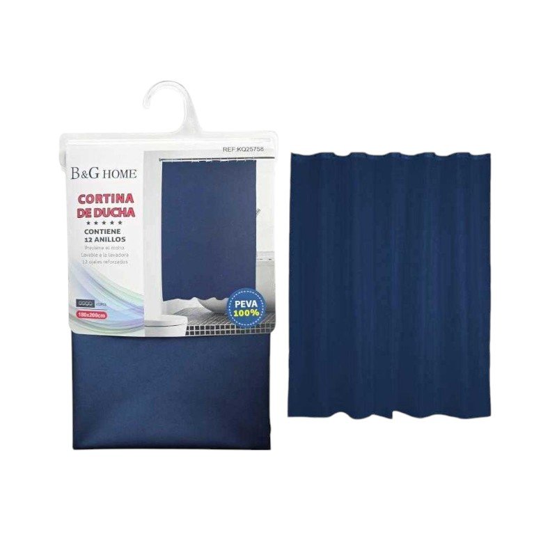25758-25757 Κουρτίνα μπάνιου - Blue - 1.8x1.8m - 25757