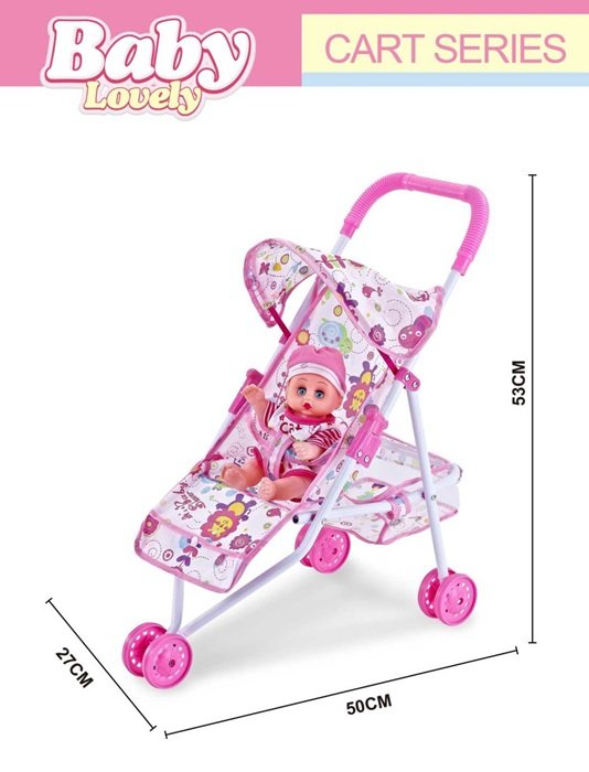 Παιδικό καροτσάκι με κούκλα - 6612F-2 - 307123
