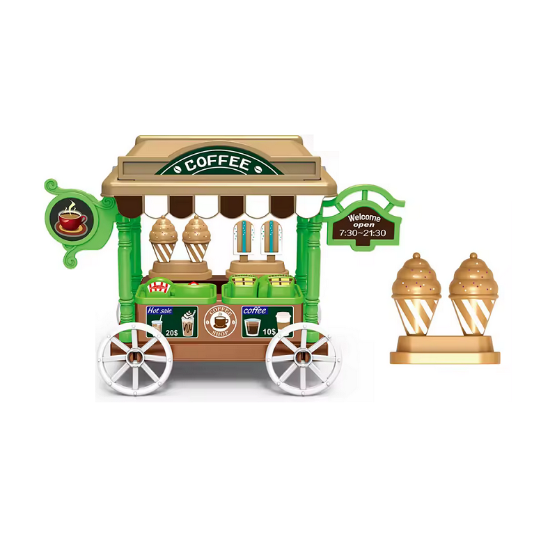 308176 Σετ κούκλα με τροχήλατο Coffee Shop & αυτοκίνητο - SS111D - 308176