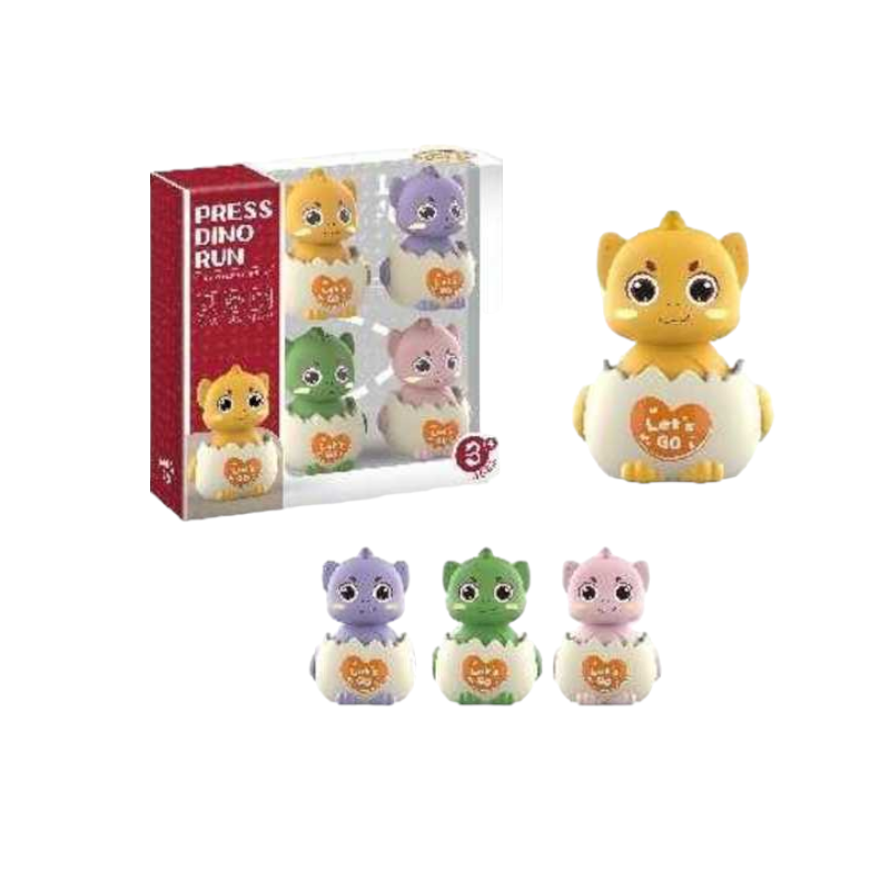 314265 Παιχνίδι αυγά Δεινοσαύρου με ρόδες και Pull Back - 4pcs - 6613 - 314265