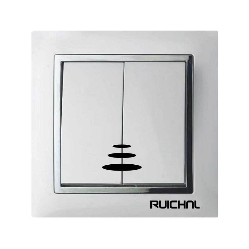 360302 Διακόπτης τοίχου χωνευτός με λυχνία - Διπλός ενιαίου ελέγχου - RC3603 - 360302