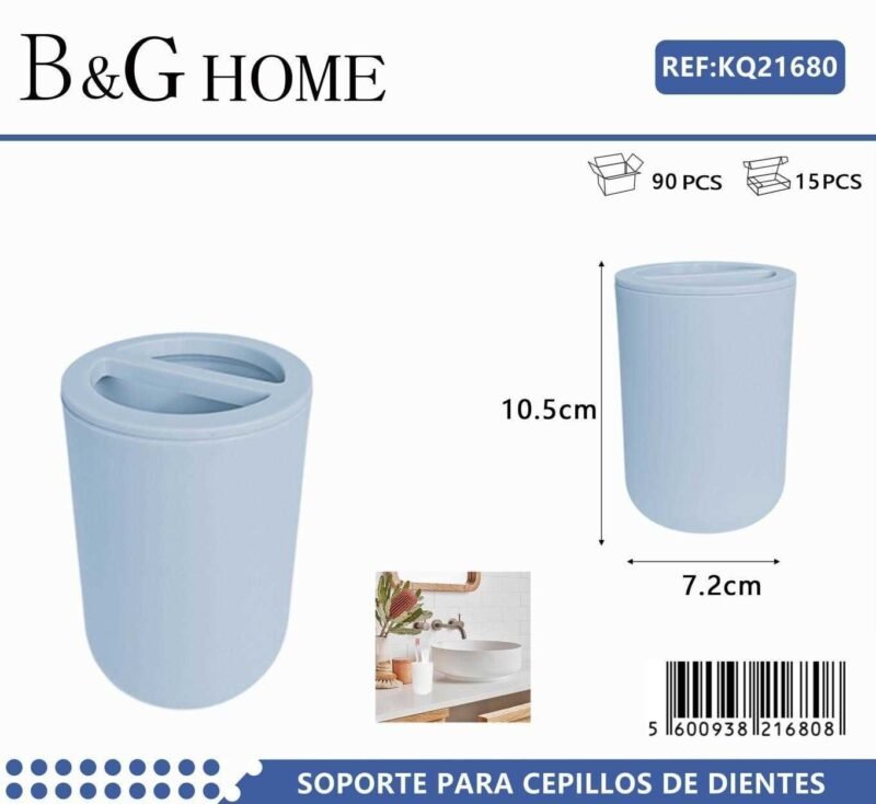 Θήκες οδοντόβουρτσας πλαστικές σε σετ 5Χ - Light Blue - 21680