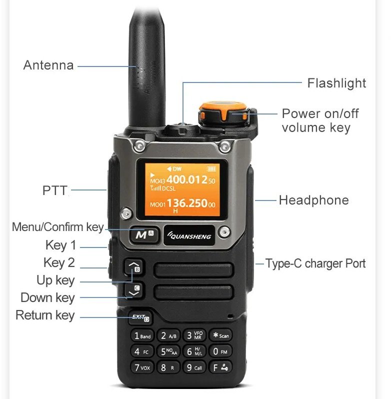 Φορητός πομποδέκτης - UHF/VHF – UVK6 - Quansheng - 512061