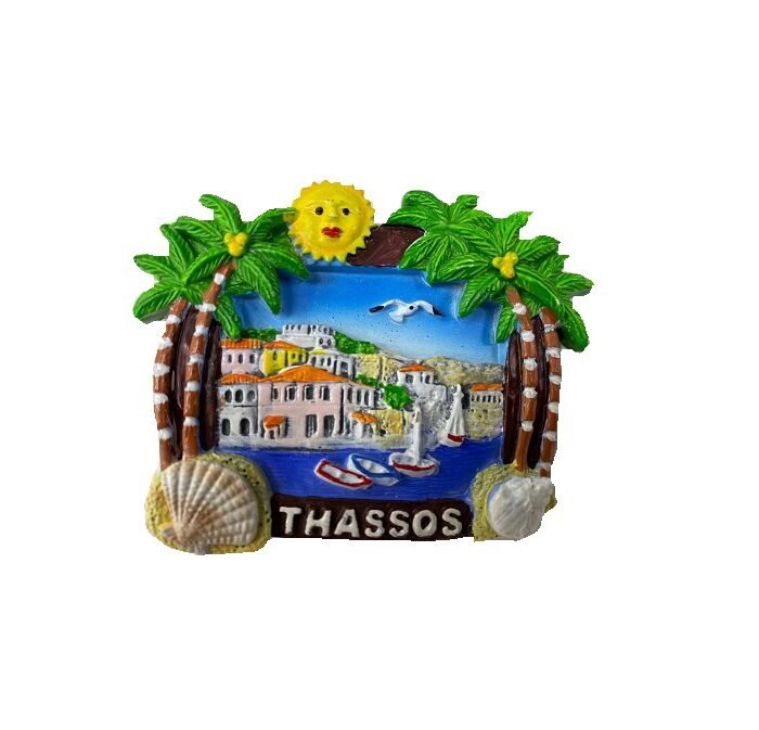 Tουριστικό μαγνητάκι Souvenir – Σετ 12pcs - Resin Magnet - Thassos - 678127