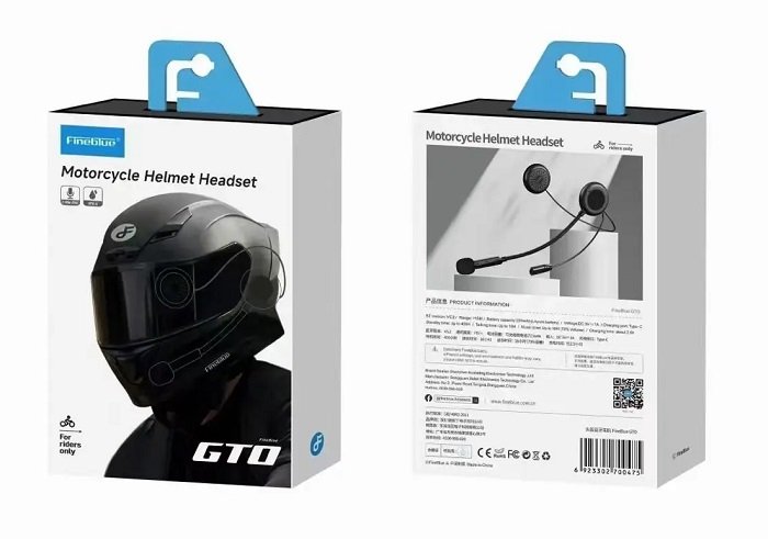 700475-1 Ασύρματη ενδοεπικοινωνία κράνους μοτοσυκλέτας - Bluetooth - GT0 - Fineblue - 700475