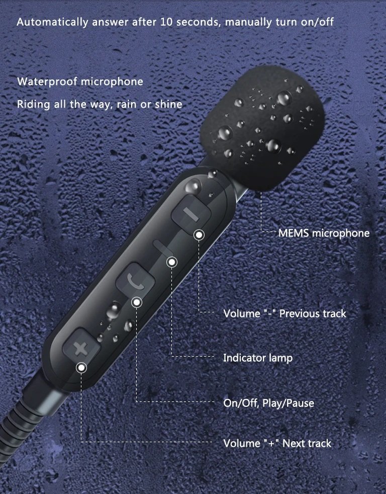 700475-3 Ασύρματη ενδοεπικοινωνία κράνους μοτοσυκλέτας - Bluetooth - GT0 - Fineblue - 700475