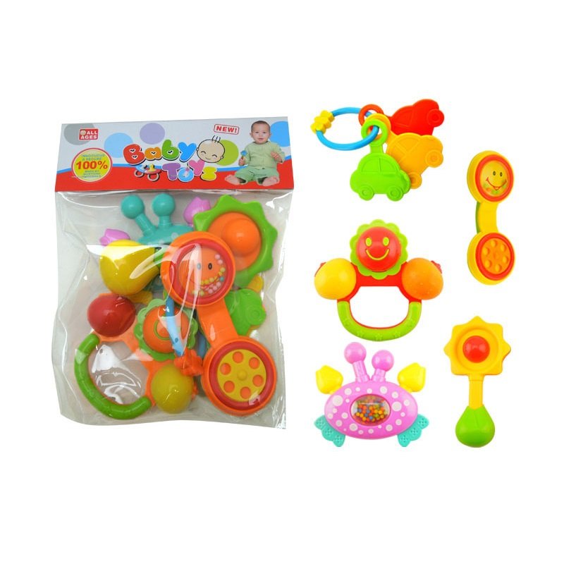 Σετ βρεφικές κουδουνίστρες & μασητικά - BM8005-25 - 5pcs - 730301