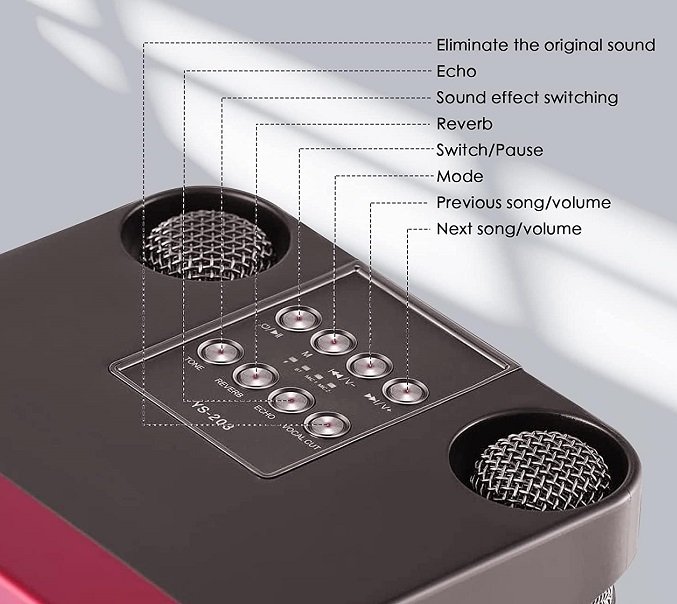 Ασύρματο ηχείο Bluetooth με 2 μικρόφωνα Karaoke - YS-207 - 887196 - Black