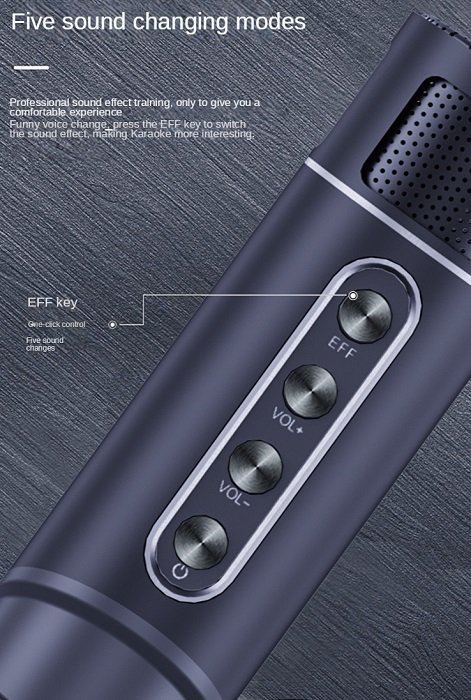Ασύρματο ηχείο Bluetooth με 2 μικρόφωνα Karaoke - YS215 - 887271 - Grey
