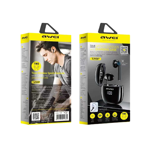 888728 Ασύρματα ακουστικά Bluetooth με θήκη φόρτισης - T28P - Awei - 888728 - Black