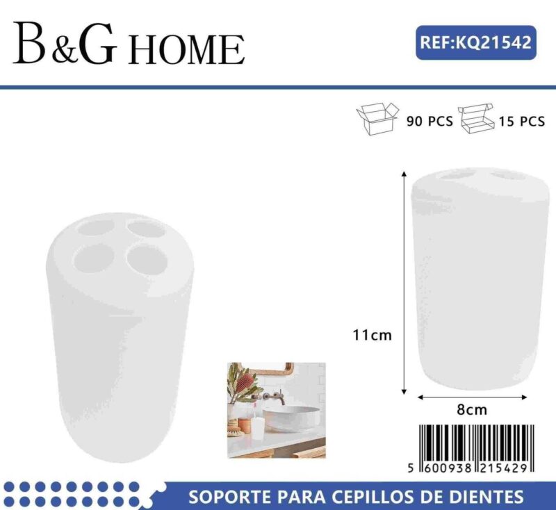 Θήκες οδοντόβουρτσας πλαστικές σε σετ 5Χ - White - 21542