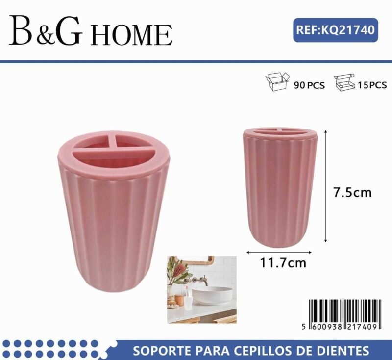 Θήκες οδοντόβουρτσας πλαστικές σε σετ 5Χ - Pink - 21740