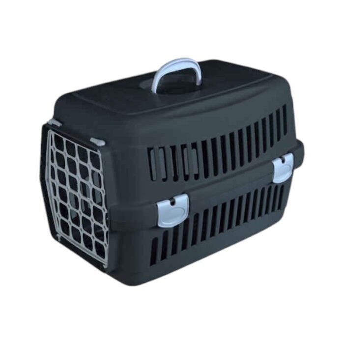 Κλουβί μεταφοράς κατοικιδίου πλαστικό - Felix - 48x32.5x32.5cm - 005135 - Black/Light Grey