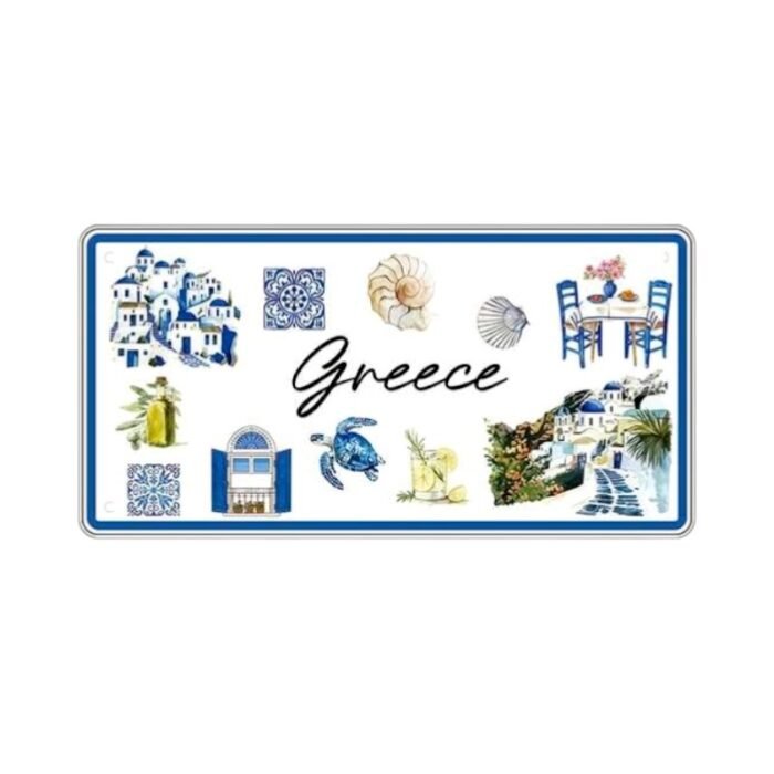 Μεταλλική πινακίδα Souvenir - 12pcs - Greece - 15x30cm - 181049