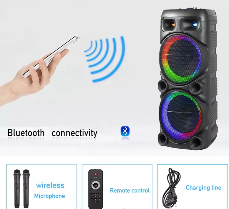 Φορητό ηχείο subwoofer με 2 μικρόφωνα Karaoke - AO-1299 - 801148