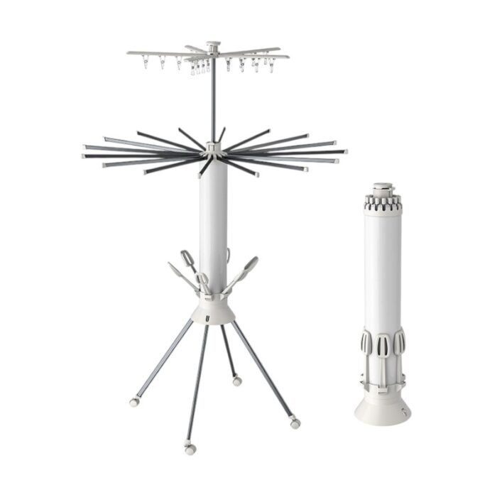 Πτυσσόμενη κρεμάστρα δαπέδου & απλώστρα ρούχων τροχήλατη - 12004-3 - 114289