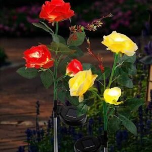 Φωτιζόμενα διακοσμητικά λουλούδια LED με ηλιακό πάνελ - 2pcs - 150333 - White