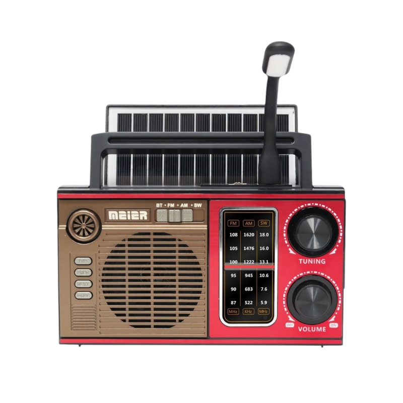 370090-3 Επαναφορτιζόμενο ραδιόφωνο με ηλιακό πάνελ - M-538BTS - 370090 - Red