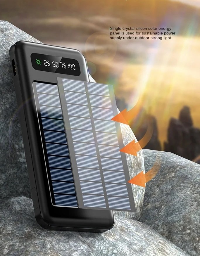 810392-2 Powerbank με ηλιακό πάνελ - 4in1 - 10.000mah - YM519 - 810392 - Black