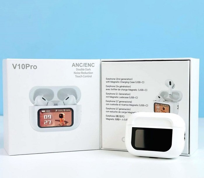 Ασύρματα ακουστικά Bluetooth με θήκη φόρτισης - V10 - 811313 - White