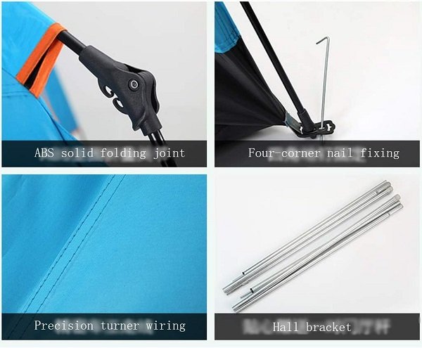 960019-960002-2 Σκηνή Camping 3 ατόμων με σκίαστρα - YB3021 - 2x2m - 960002 - Blue