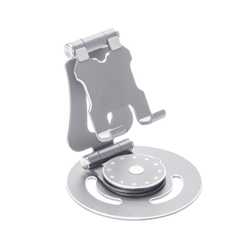 Βάση στήριξης smartphone/tablet μεταλλική περιστρεφόμενη - G62 - 813492 - Silver