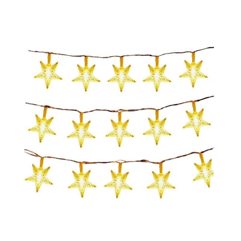 152851 Ηλιακή γιρλάντα φωτισμού LED - Αστέρι - 5m+1m - 20D - 152851 - Warm White