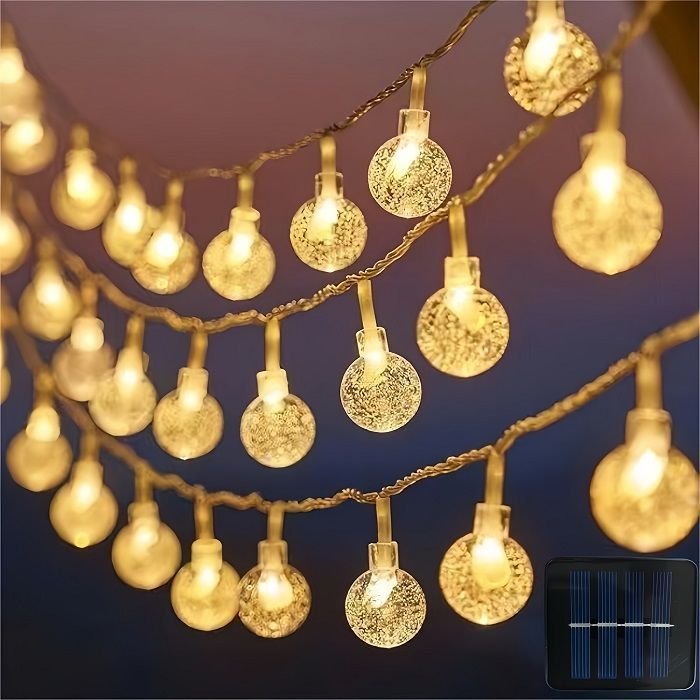 152882-2 Ηλιακή γιρλάντα φωτισμού LED - Φυσαλίδα - 5m+1m - 20D - 152882 - Warm White