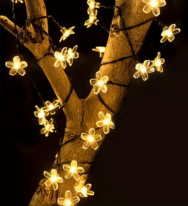 152899 Ηλιακή γιρλάντα φωτισμού LED - Λουλούδι - 5m+1m - 20D - 152899 - Warm White