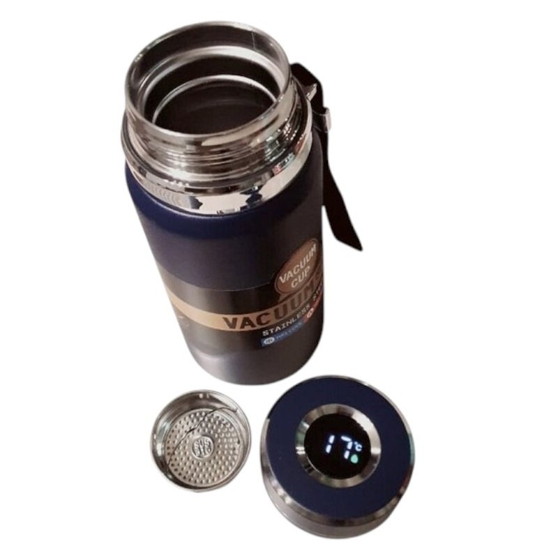 168441-7 Φορητό παγούρι-θερμός με ψηφιακό θερμόμετρο - 600ml - 168440 - Pink