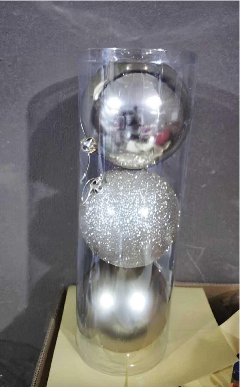 2f81cddc6a6d0119e79ca51d27a36eda Σετ Χριστουγεννιάτικες μπάλες - 12cm - 3pcs - 326123 - Silver