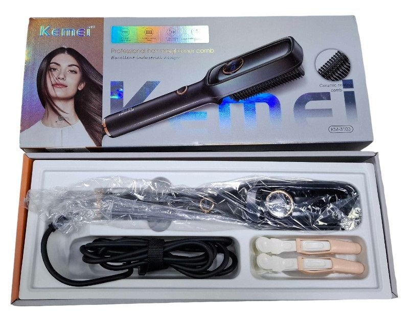 331037-2 Ηλεκτρική βούρτσα ισιώματος μαλλιών - KM-3103 - Kemei