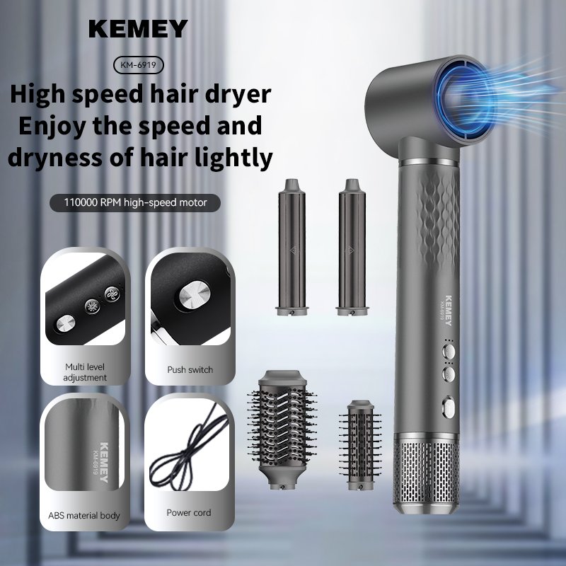 369191-2 Πιστολάκι & ηλεκτρική βούρτσα μαλλιών - 5in1 - KM-6919 - Kemei