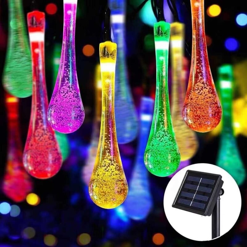 619c4dd47221156d304c4210a6fff991 Ηλιακή γιρλάντα φωτισμού LED - Σταγόνα - 5m+1m - 20D - 152813 - RGB