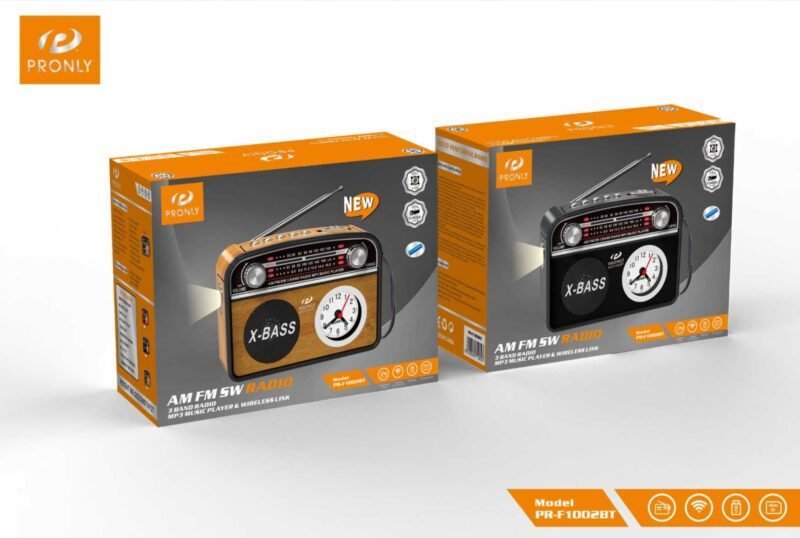 61cb461364c46966b070d0c46aa01571 Επαναφορτιζόμενο ραδιόφωνο Retro με Bluetooth - PR-1002BT - 241434 - Brown