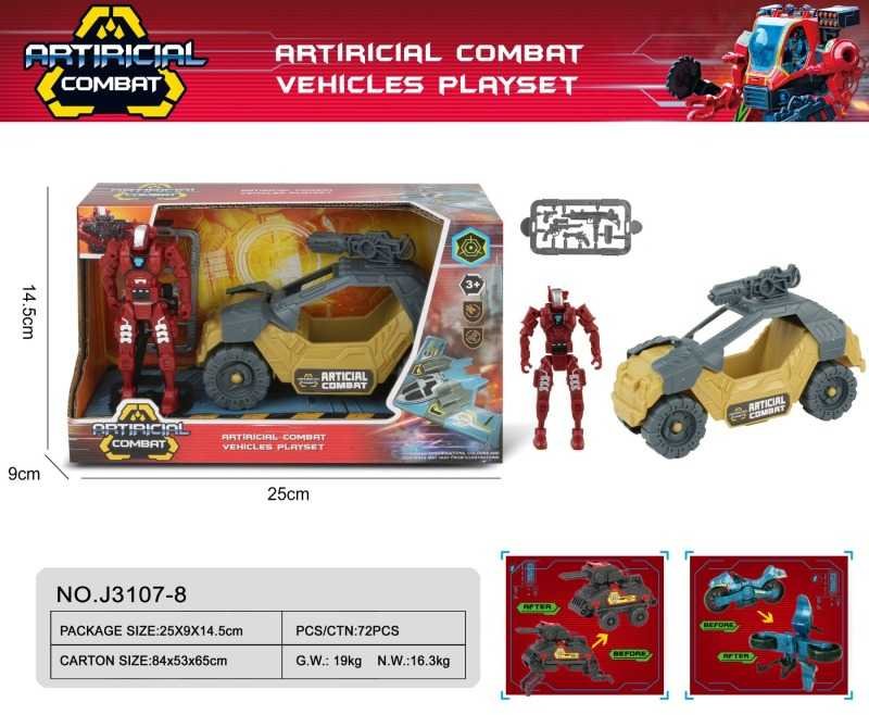 b09eb2fd558ede70ce819c889db698d9 Ρομπότ μεταμόρφωσης με όχημα & αξεσουάρ - J3107-8AI - 917186