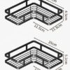 Σετ επιτοίχια γωνιακά ράφια μπάνιου - 5pcs - 2152-1 - 170134 - Black