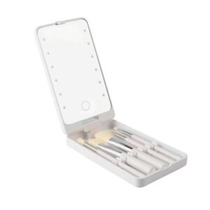 Καθρέπτης μακιγιάζ LED κασετίνα με σετ πινέλων - XR-6601 - 566016 - White